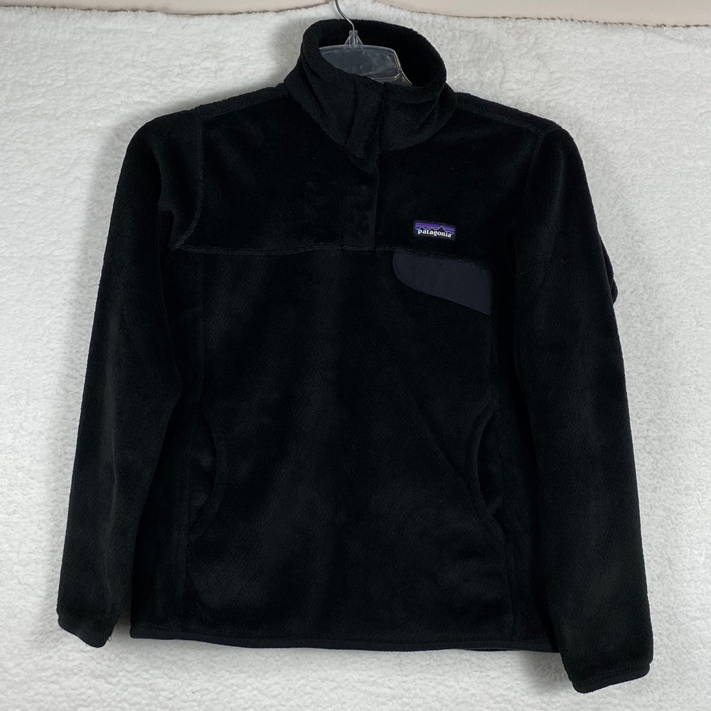 Patagonia Re-Tool Snap-T Fleece Pullover Womens Medium Black Polartec 220822